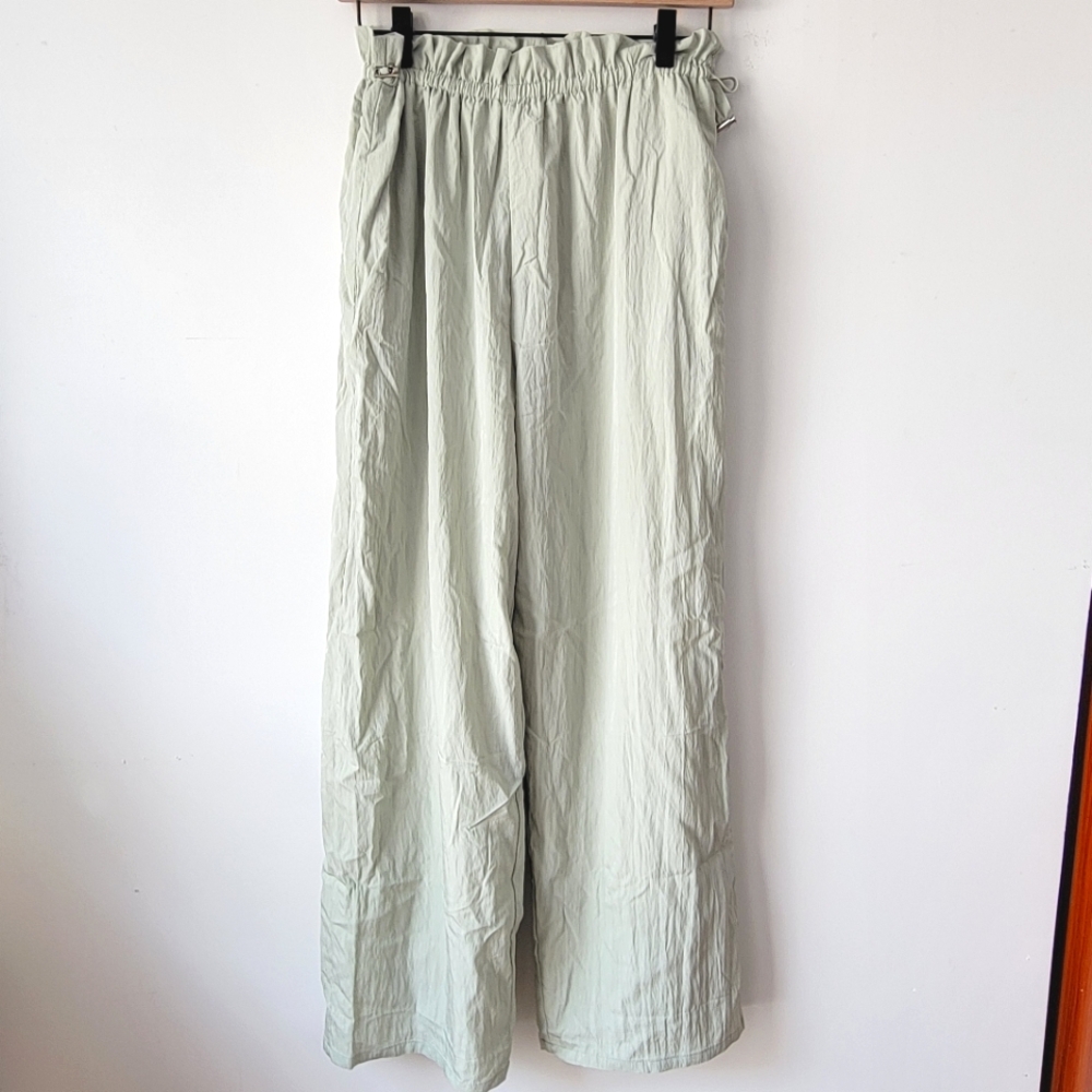 NWT Lulu's Light Sage Green Drawstring Wide-Leg Pants